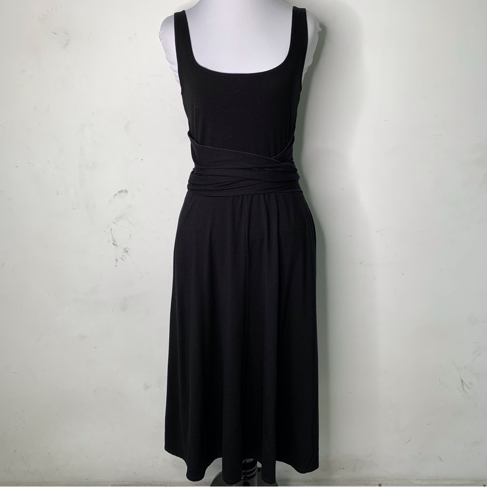 Reformation Jeans Women's Black Sleeveless Jersey Midi Dress Size Medium